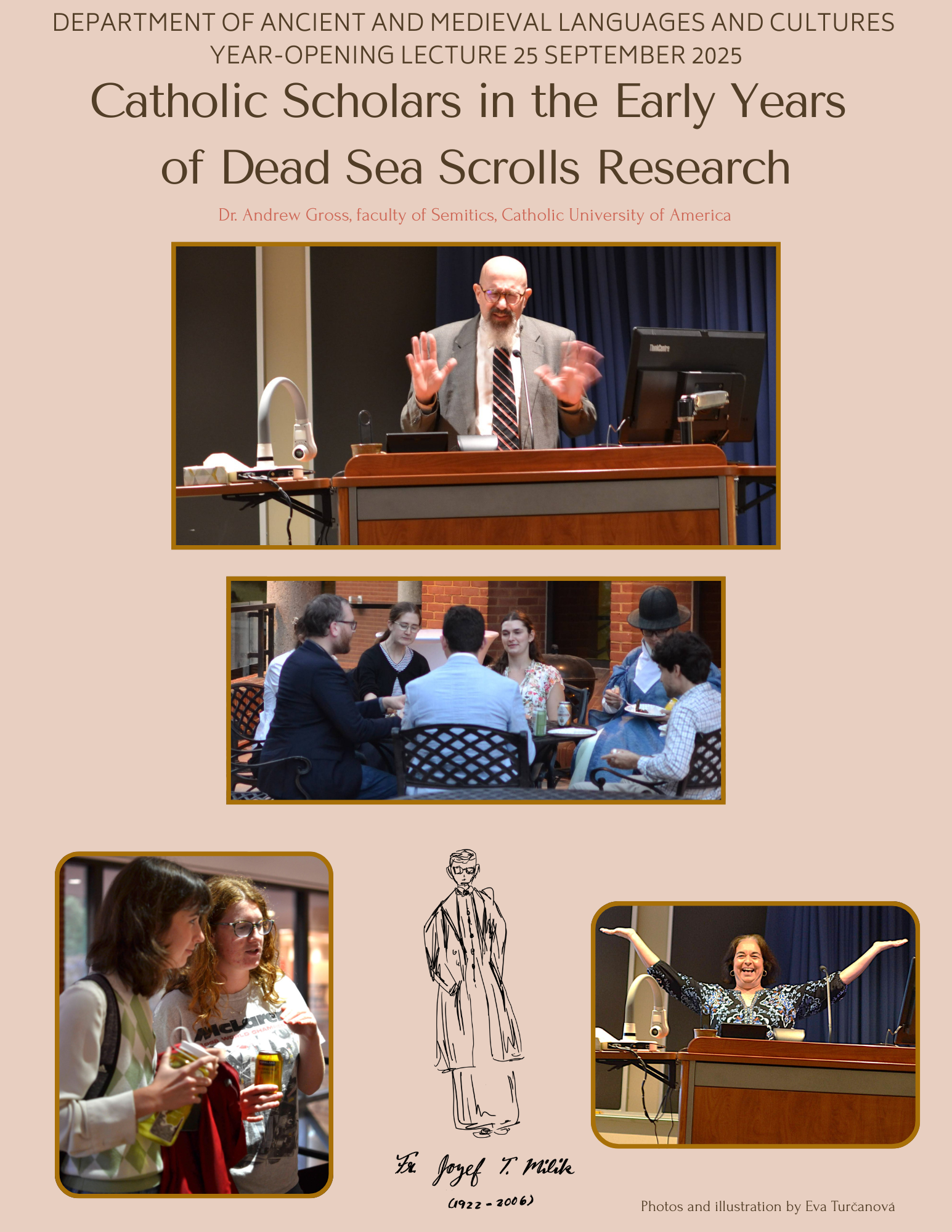 Collage of photos of Andrew Gross' DSS lecture