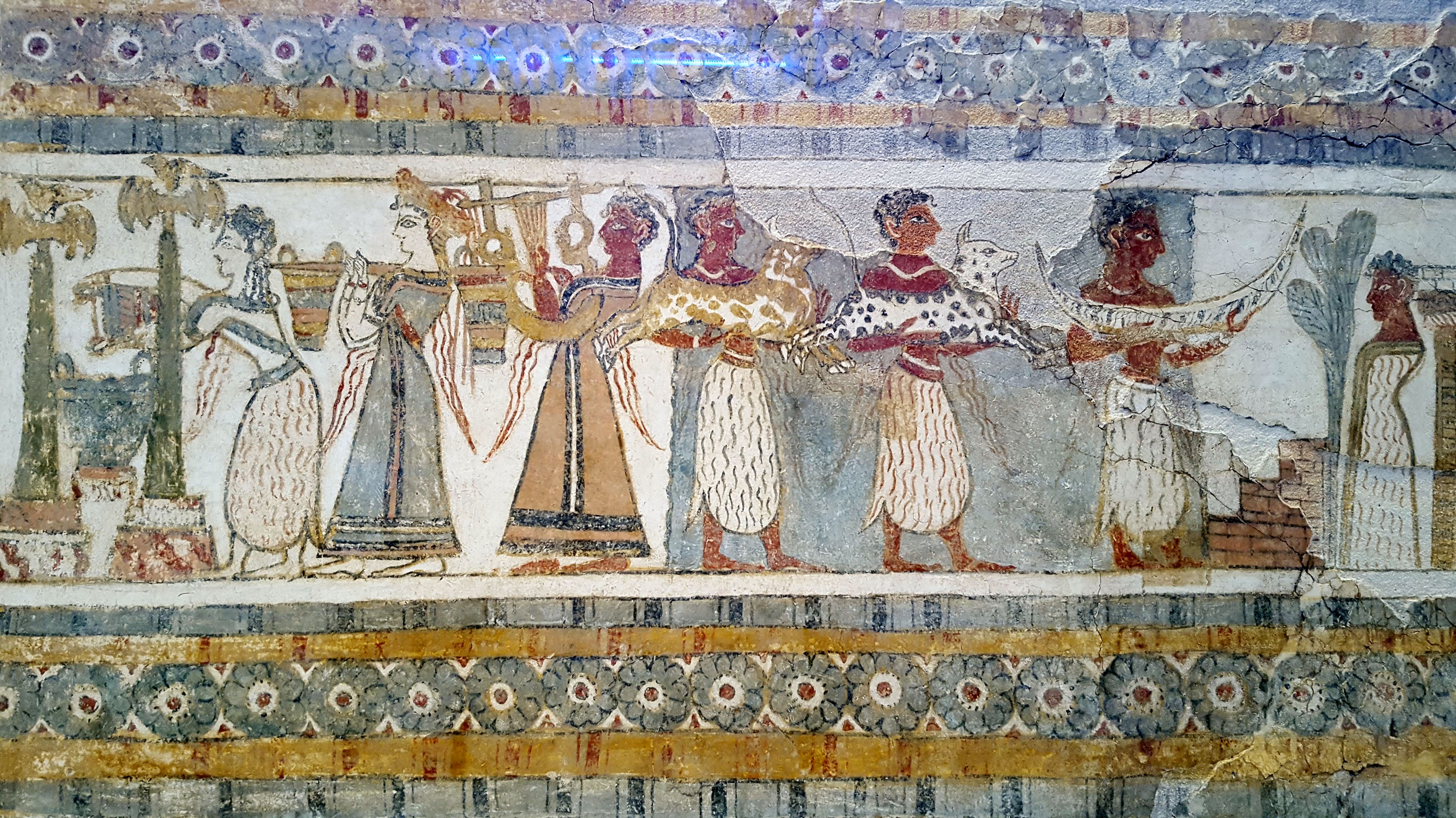 Ancient painted sarcophagus