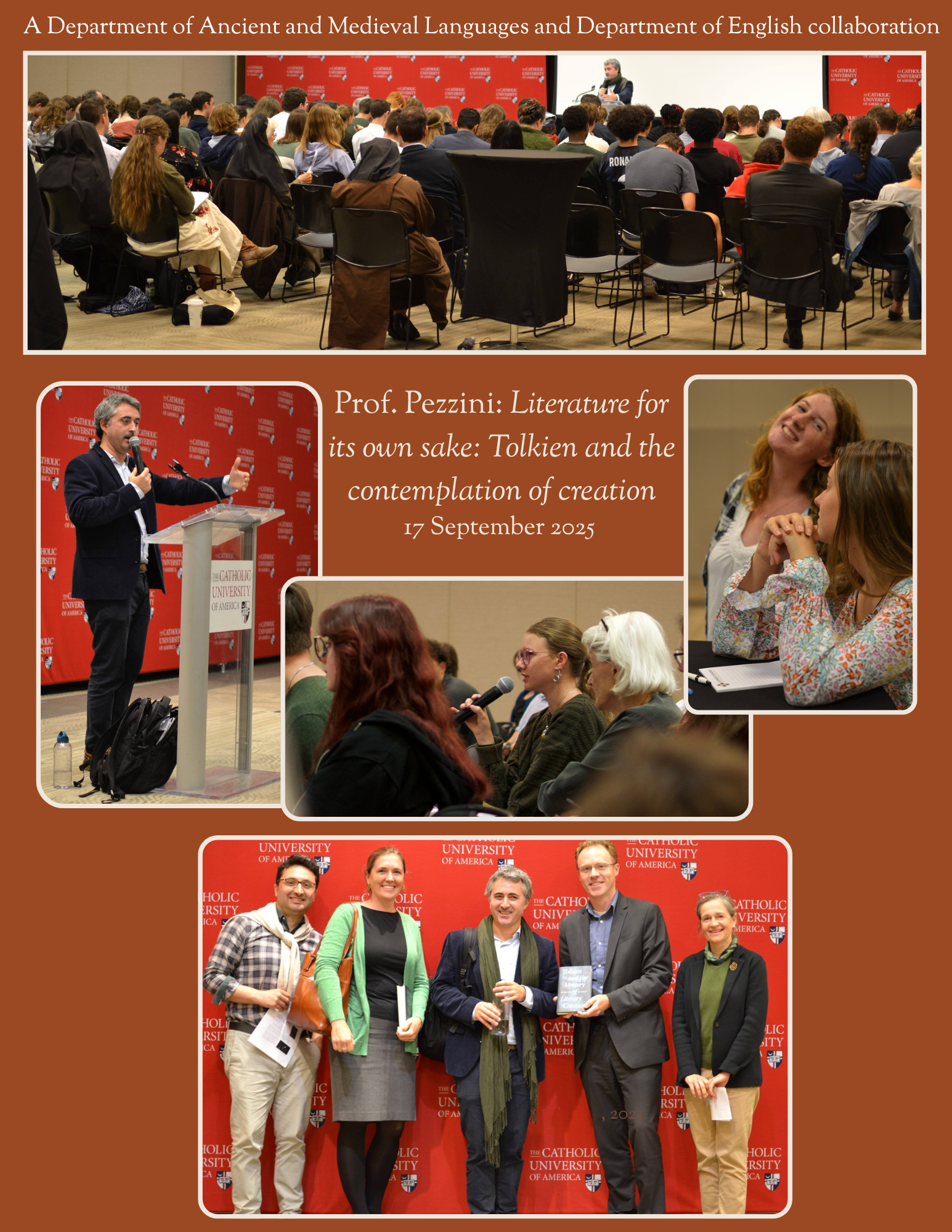 Photo montage of Pezzini lecture