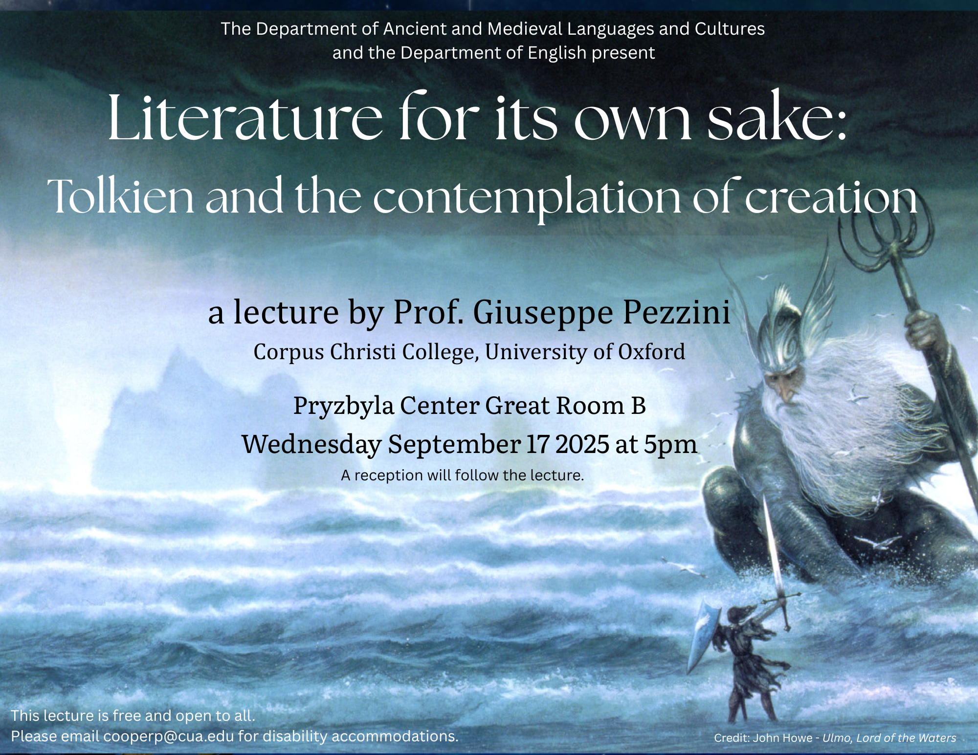 Flyer for Pezzini Tolkien lecture