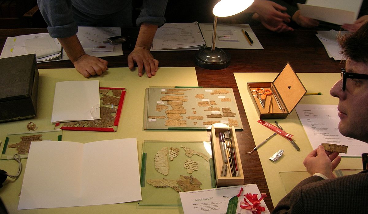 Examining ancient papyri