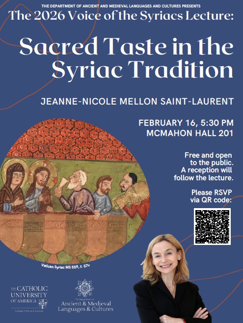 poster for 2026 Voice of the Syriacs lecture